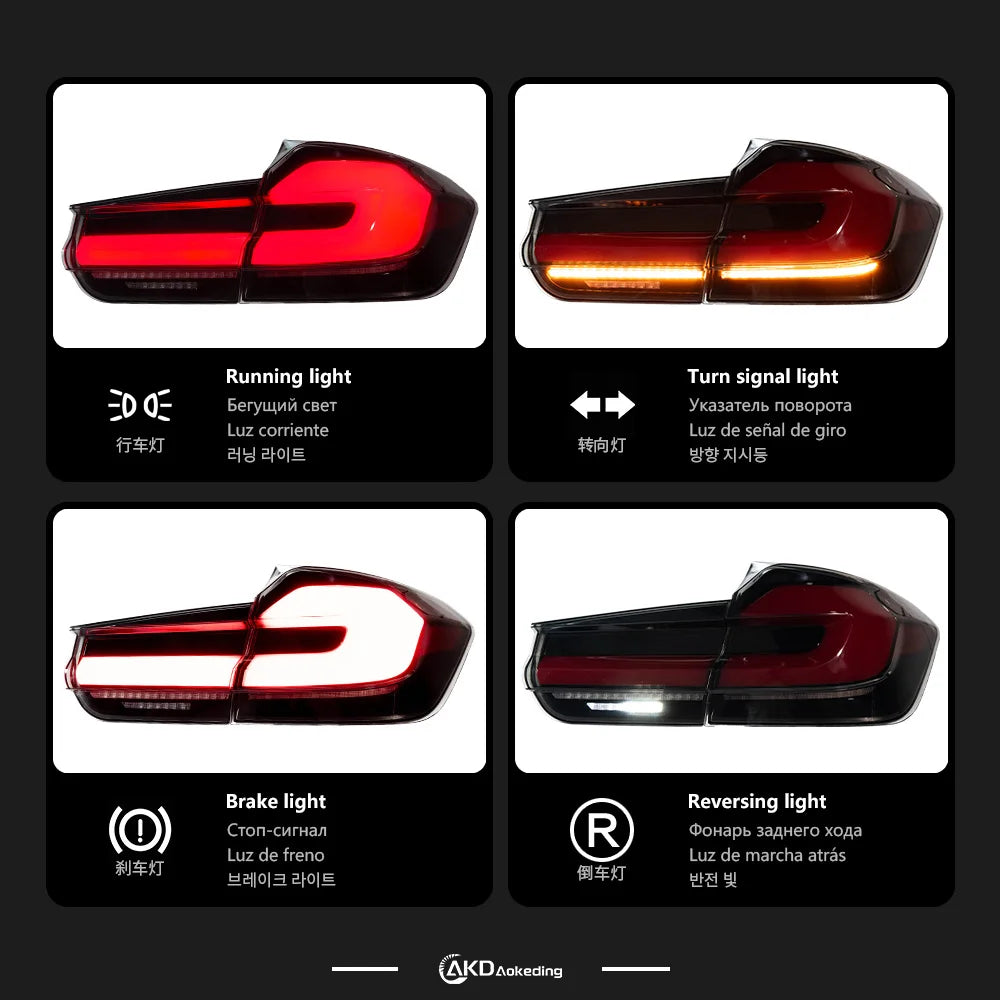 4 pcs Car Tail Lights for BMW F30 2012-2018 F35 LED 3D style Rear lamps 320i 325i LED DRL Brake Signal Reverse Auto Accessories