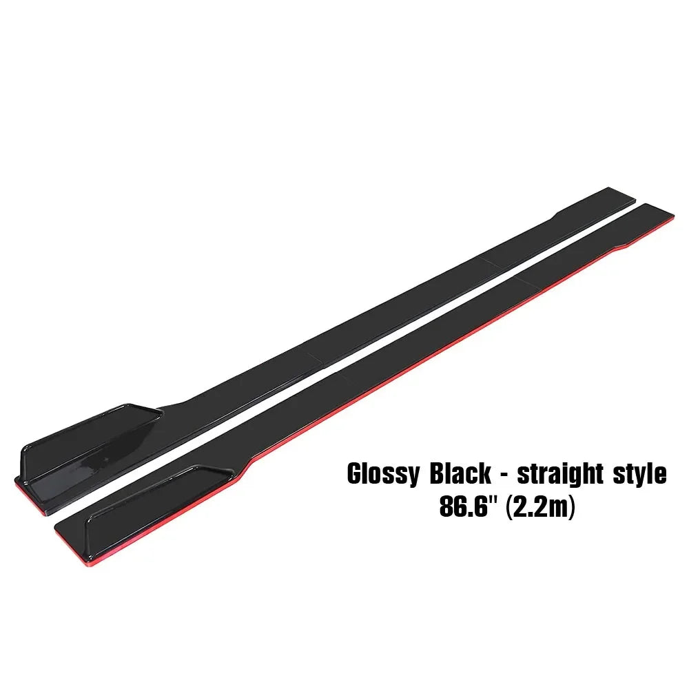New 2m/2.2m Universal Side Skirts Rocker Diffuser Extension Rocker Panels Lip Splitters Bumper Carbon Black Side Skirt Spoiler
