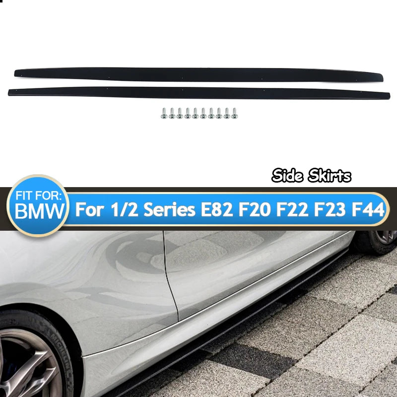 For BMW 1'2' Series E82 F20 F21 F22 F44 Side Skirts Extension Blades Gloss Black