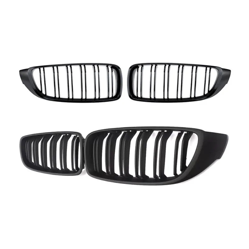 For BMW 4 Series F32 F33 F36 M3 F80 M4 F82 Car Front Bumper Grille Racing Grill 12-18 Dual-Slat Glossy Black Grilles Accessories