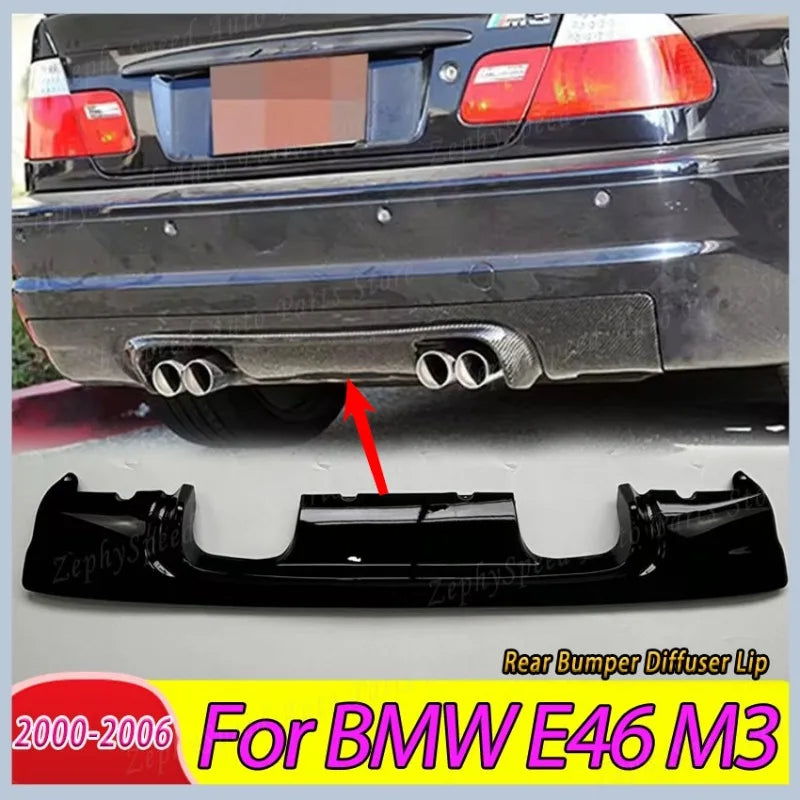 Rear Bumper Diffuser Lip For BMW E46 M3 2000-2006 COUPE 2 Door CSL Style Car Boot Bracket Splitter Spoiler Auto Accessories