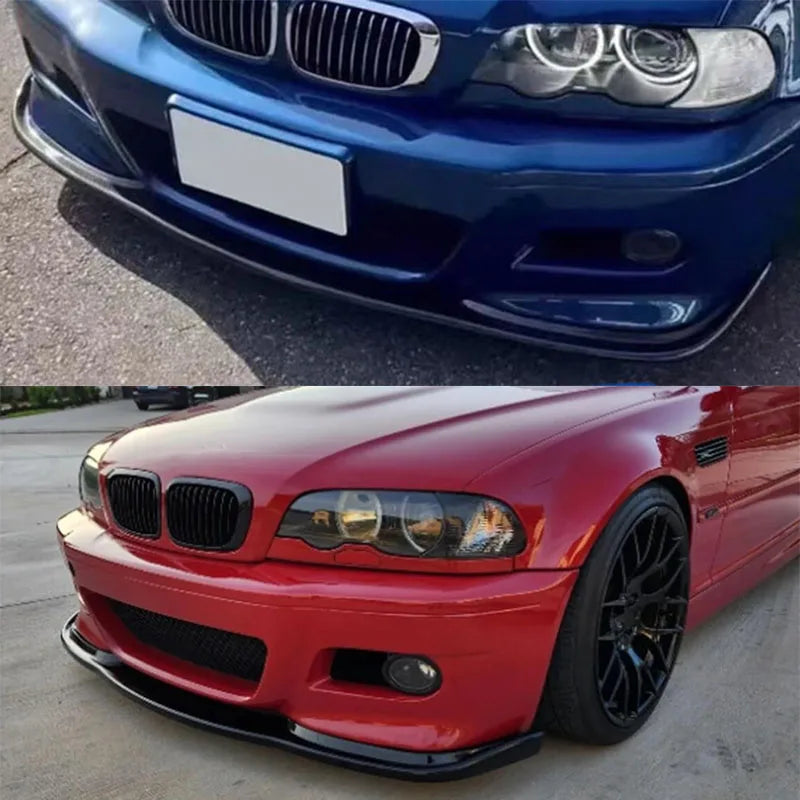 Front Bumper Splitter Lip Spoiler For BMW 3 Series E46 M3 1998 1999 2000 2001 2002 2003 2004 2005 Gloss Black Facelift Bodykits