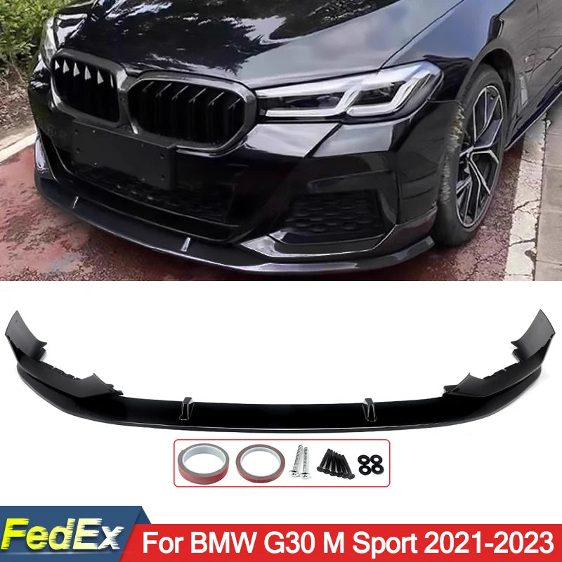 Fit For BMW G30 G31 G38 M Sport 2021-2023 Front Bumper Splitter Lip Gloss Black