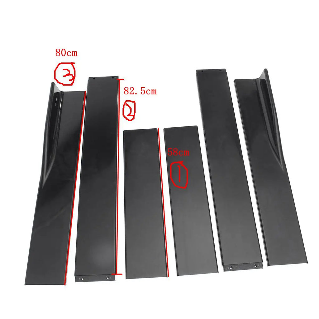 2.2m Glossy Black Universal Car Side Skirt Winglet Extensions Rocker Splitters For BMW F30 F80 F82 M4 F32 F36 E90 E92 F10