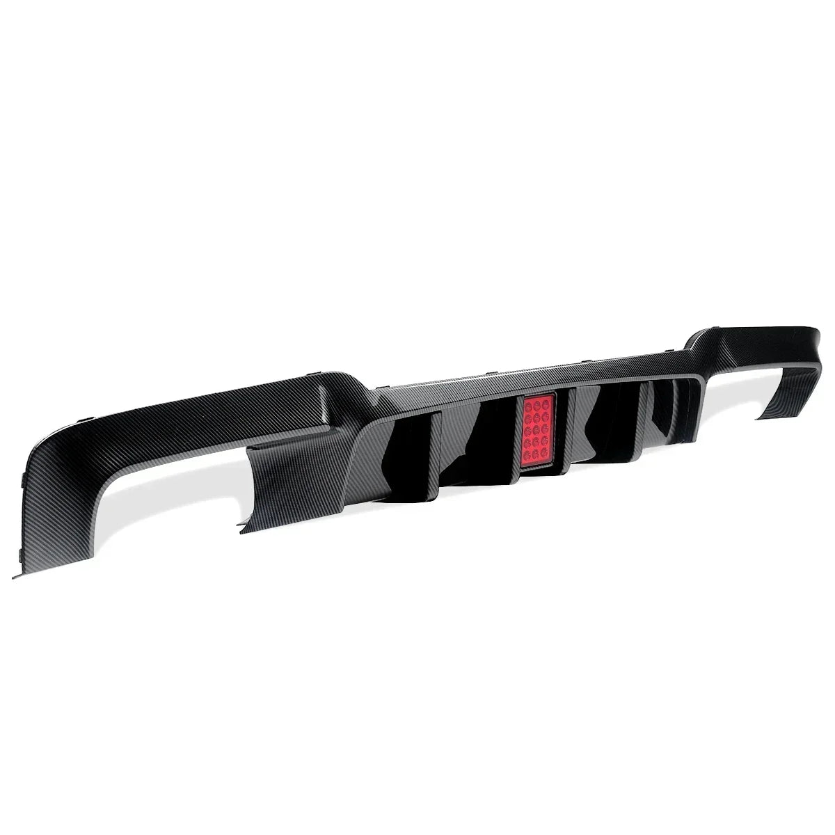 MagicKit for BMW 5 Series F10 M Sport Bumper 10-16 Carbon Look Rear Diffuser with LED Light