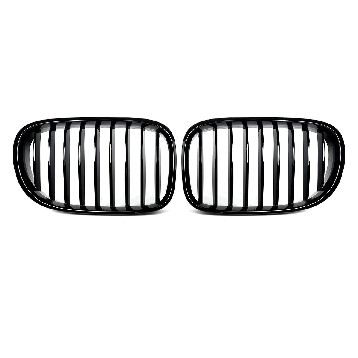 Magickit Front Bumper Kidney Grilles for BMW 7 Series F01 F02 2008 2009 2010 2011 2012 2013 2014 Gloss Black 740i 750i 760Li
