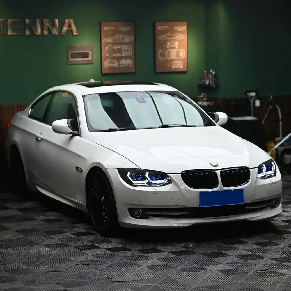 KuerLED Headlight Assembly For BMW 3 Series 2011 2012 2013 E92 E93 LCI 328i 325i 335i HID Xenon Lamp  Upgraded Front Light