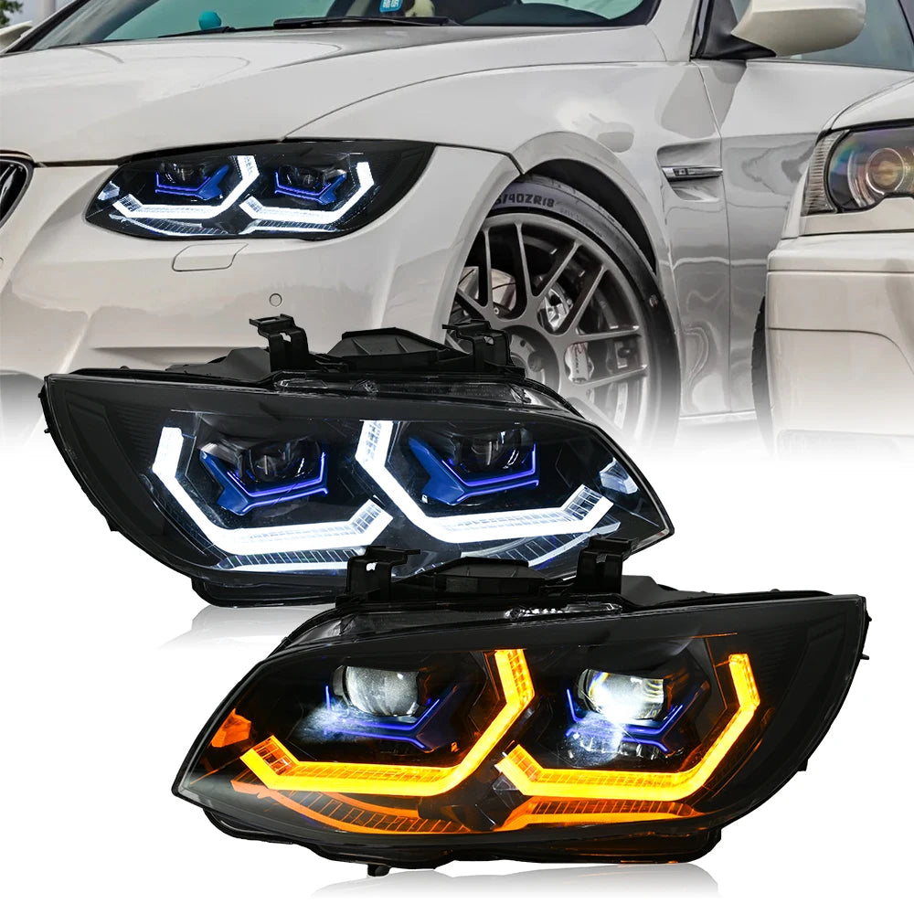 KuerLED Headlight Assembly For BMW 3 Series 2011 2012 2013 E92 E93 LCI 328i 325i 335i HID Xenon Lamp  Upgraded Front Light