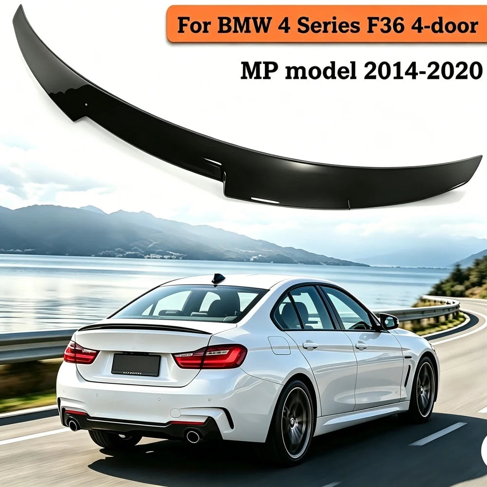 For 2014-2020 BMW 4 Series F36 Gran Coupe 4 Door Spoiler MP Style Gloss Black ABS Protective Performance Wing