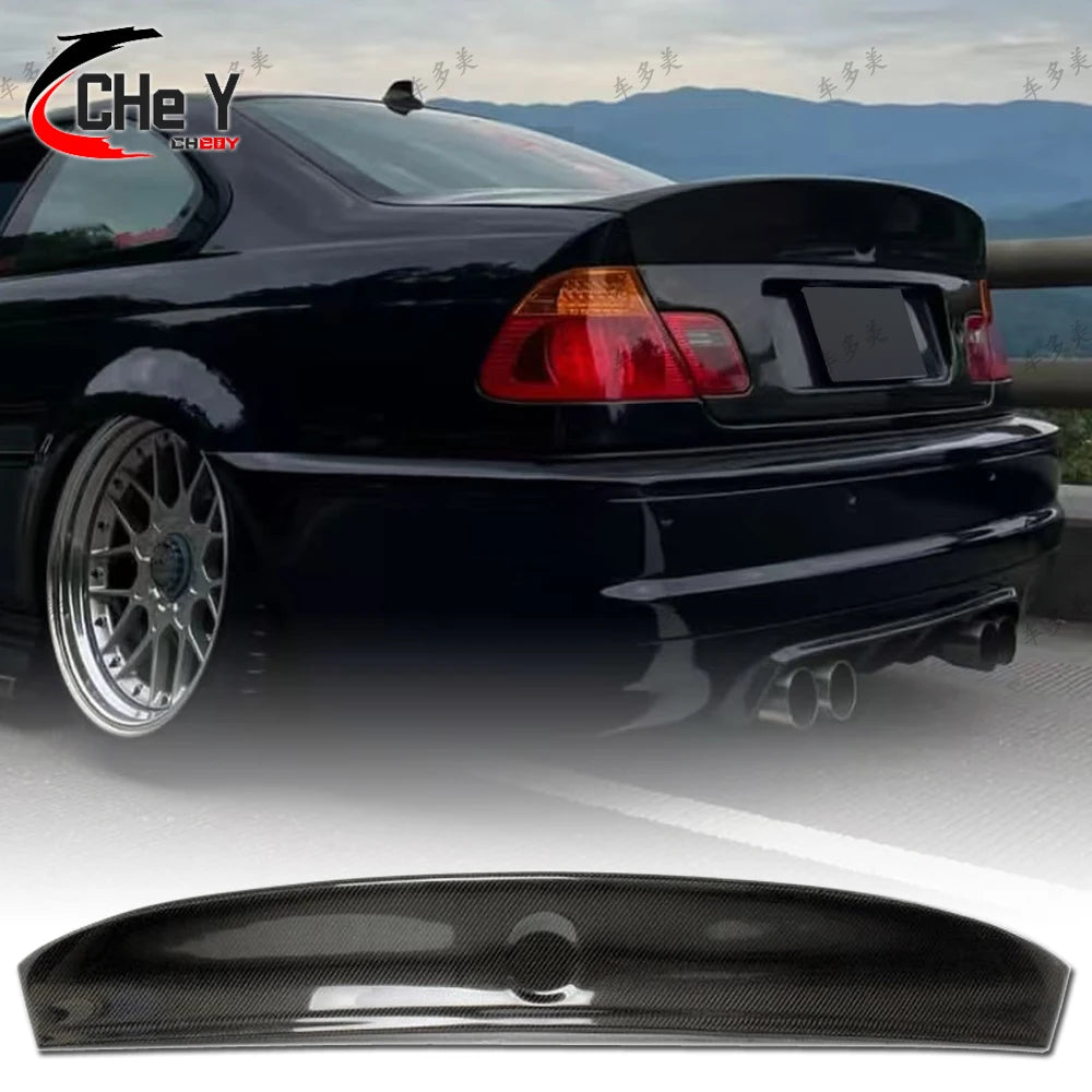 For BMW 3 -Series E46 Sedan 4Doors Real Carbon Fiber Trunk Tuning Spoiler Lip M3 E46 Accessories CLS Style Rear Spoiler