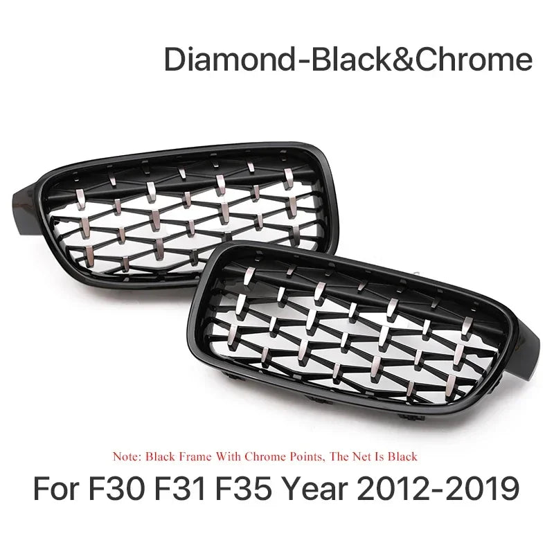 Front Refiting Racing Grille Carbon Fiber M Color Grill Kidney For BMW 3 Series F30 F31 F35 2012-2019 320i 328i 330i Accessories