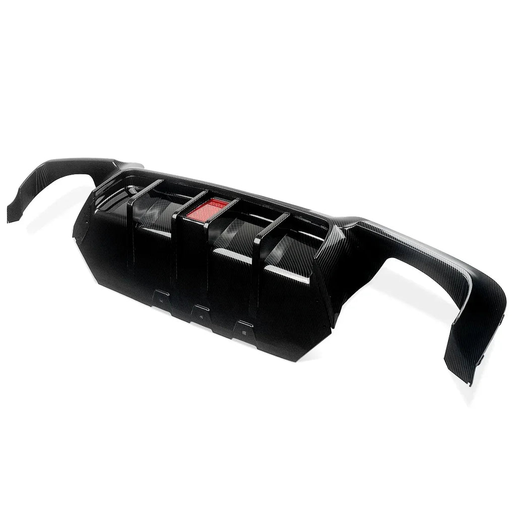 MagicKit for BMW 5 Series F10 M Sport Bumper 10-16 Carbon Look Rear Diffuser with LED Light