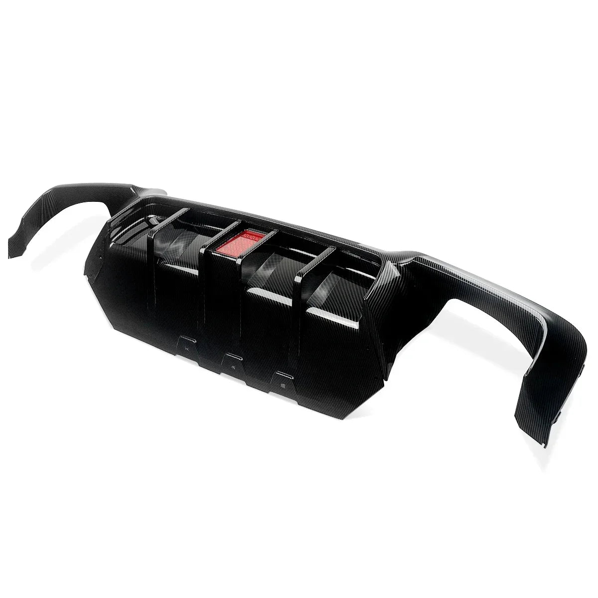 MagicKit for BMW 5 Series F10 M Sport Bumper 10-16 Carbon Look Rear Diffuser with LED Light