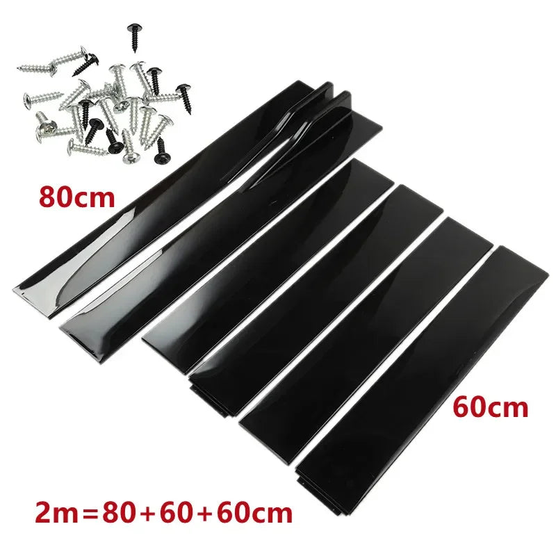 New 2m/2.2m Universal Side Skirts Rocker Diffuser Extension Rocker Panels Lip Splitters Bumper Carbon Black Side Skirt Spoiler
