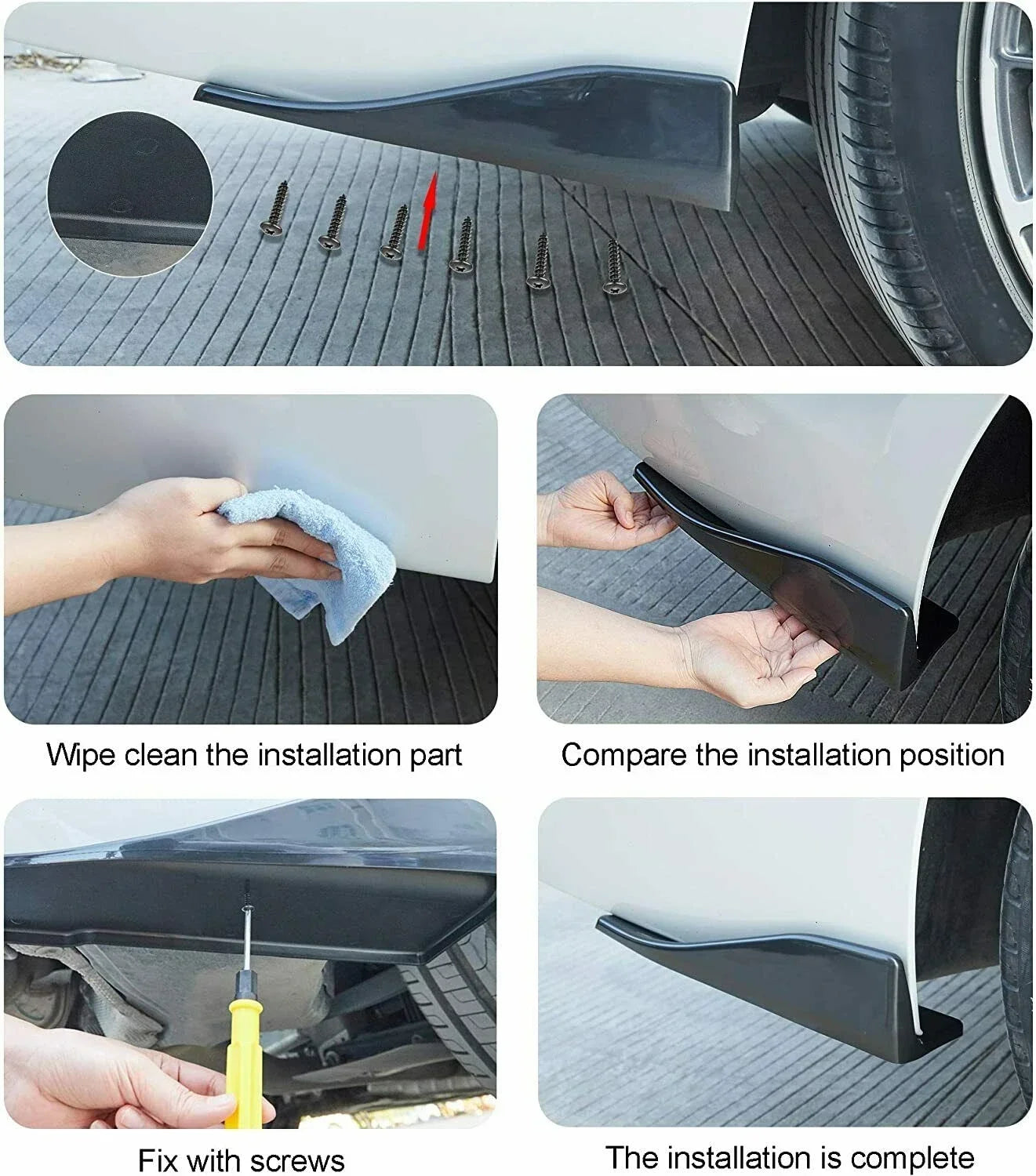 48cm For BMW E90 E46 F30 E39 G20 Side Skirt  Rear Bumper Lip Splitters Canards Cover Extendsion Kit Car Tuning Accessories