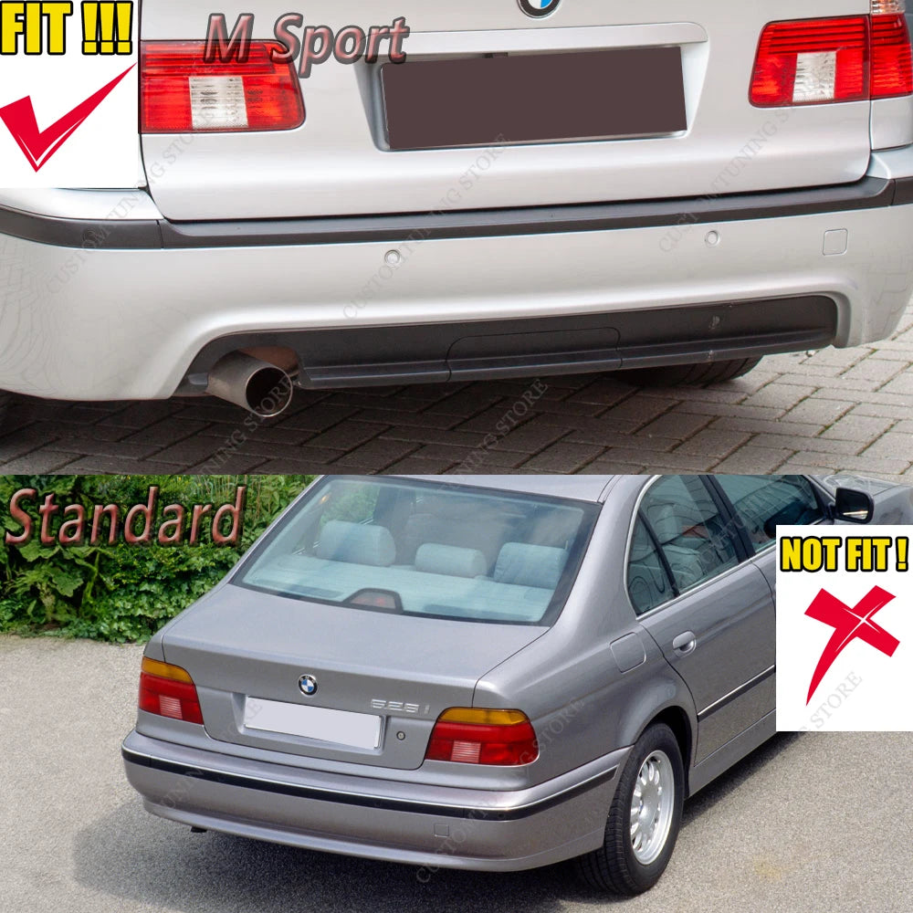 For Bmw E39 M-Tech Maxton Style Gloss Black Rear Bumper Diffuser 520i 523i 530i 540i M Sport 1998-2003 OEM Replace Bodykits