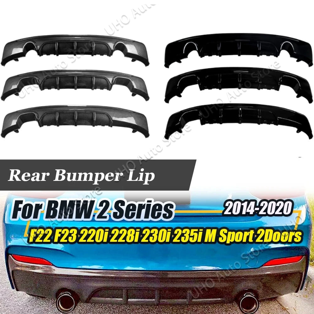 F22 F23 M sport Car Rear Bumper Dual Lip Splitters Spoiler Kits Lower Diffuser Lip For BMW 220i 228i 230i 235i 2 Doors 2014-2020