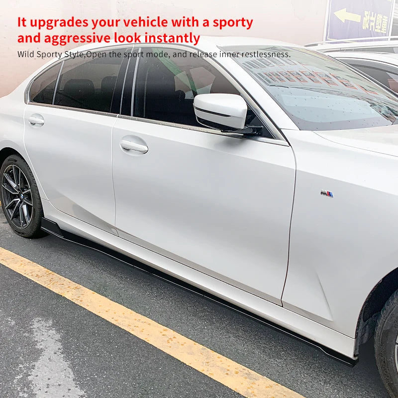 Car Accessories Side Skirt Extension Splitter Winglet Side Wing Bumper Lip ABS For BMW 3-Series G20 G28 330i 320i 325i 2019-2023