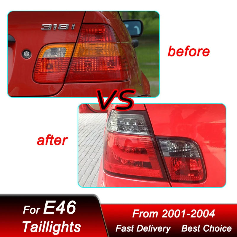 Car styling Tail Lights For BMW 3 series E46 4 doors Sedan 2001-2004 new style LED Dynamic Turn Signal Light Tail Lamp Assembly