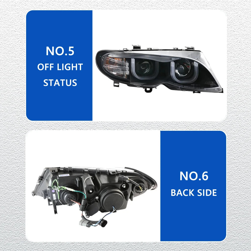 LED HeadLights for BMW 3 series E46 4 doors 02-06 full led DRL Car head lamp Assembly Signal Auto Accessories Modified Lamp