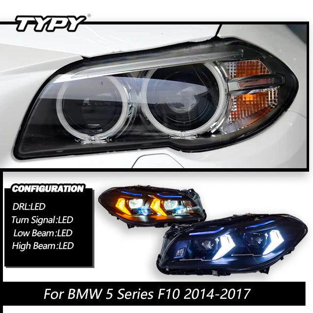 Car For BMW 5 Series F10 F18 Headlights 2011-2017 Upgrade Modified to New DRL Dynamic Turn Signal LED Headlight Auto Accessories