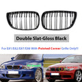 Front Bumper Kindey M Style Grille for BMW 1 Series E81 E82 E88 E87 2004-2011 Double Slat Gloss Black Grill Cover Exterior Part