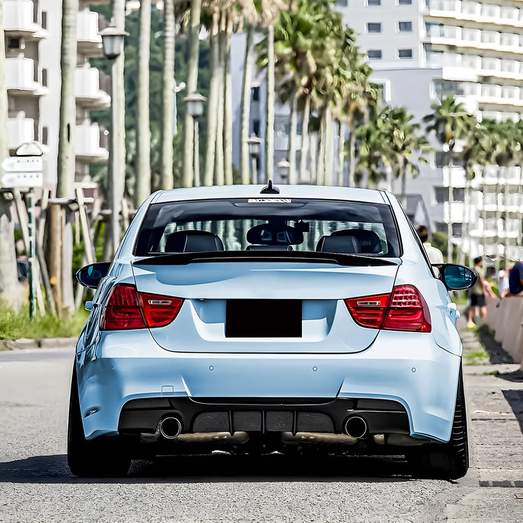 MP Style Rear Bumper Diffuser For BMW 3 Series E90 E91 320i 320d 325d 330d 335i 2005-2012 4-Door M-Sport Bodykits Tuning Black