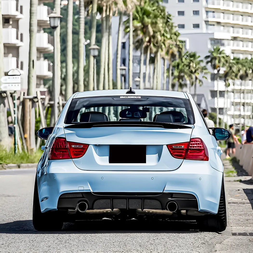 MP Style Rear Bumper Diffuser For BMW 3 Series E90 E91 320i 320d 325d 330d 335i 2005-2012 4-Door M-Sport Bodykits Tuning Black