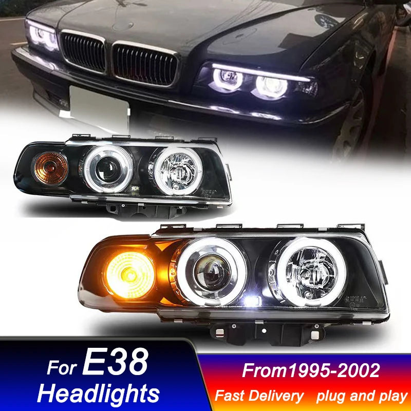 Car styling Headlights for BMW 7 series E38 1995-2002 full LED DRL Dynamic Signal Head Lamp Bi Xenon Beam Headlamp Accembly