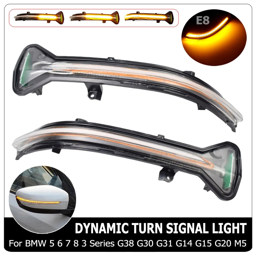 For BMW 3 5 6 7 8 Series G20 G30 G31 G32 G11 G12 G14 G15 M5 F90 Side Mirror Indicator Car LED Dynamic Turn Signal Light Blinker