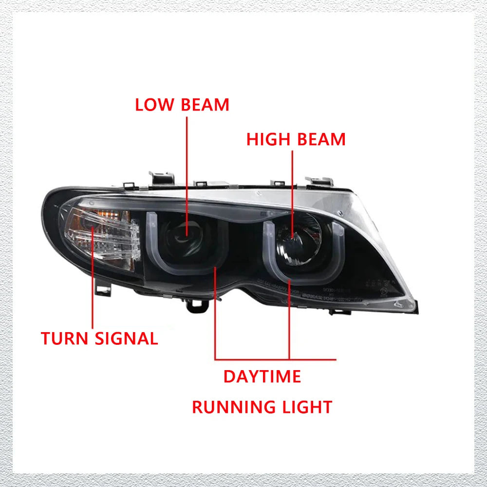 LED HeadLights for BMW 3 series E46 4 doors 02-06 full led DRL Car head lamp Assembly Signal Auto Accessories Modified Lamp