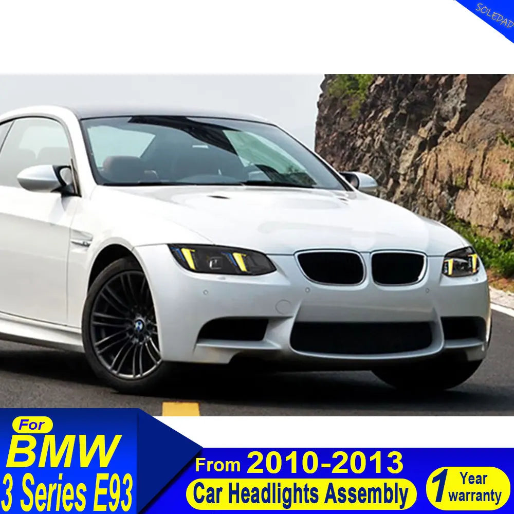 Car Styling Head Lamp For BMW E92 2010 2011 2012 2013 E93 LED headlights car angel eyes DRL projector lens car accessories