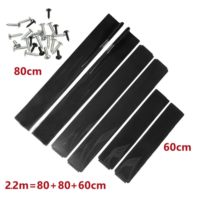 New 2m/2.2m Universal Side Skirts Rocker Diffuser Extension Rocker Panels Lip Splitters Bumper Carbon Black Side Skirt Spoiler