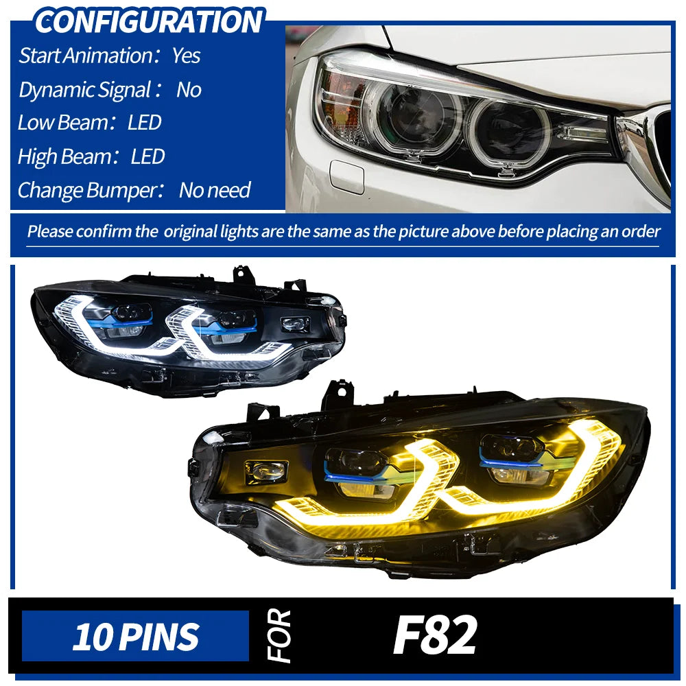 AKD Car Lights for BMW 4 Series F32 LED Headlight 2013-2020 M4  F33 F36 F82 LED HeadLamp DRL Signal front Automotive Accessories
