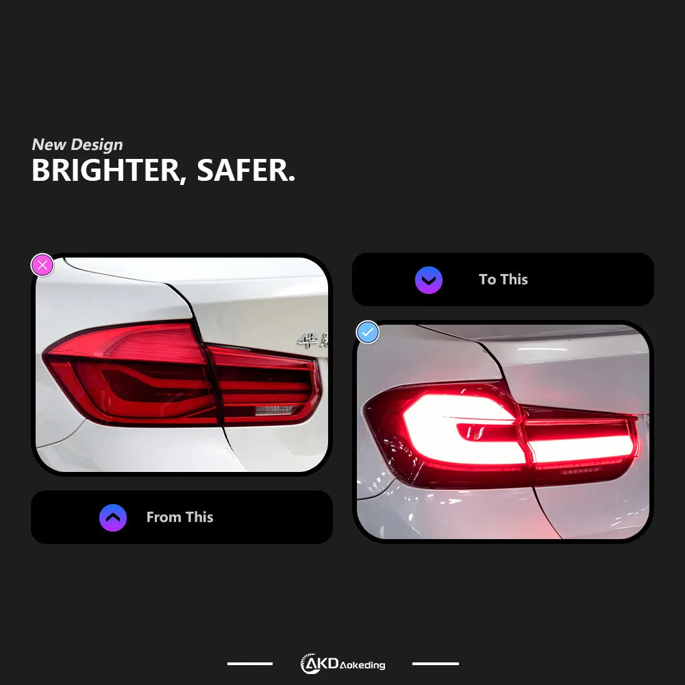 4 pcs Car Tail Lights for BMW F30 2012-2018 F35 LED 3D style Rear lamps 320i 325i LED DRL Brake Signal Reverse Auto Accessories