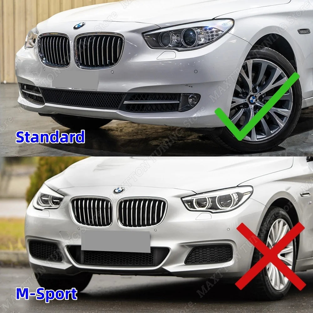 Gloss Black Car Front Bumper Spoiler Lip Splitter Deflector Exterior Diffuser Parts For BMW 5 Series GT F07 Standard 2009-2017