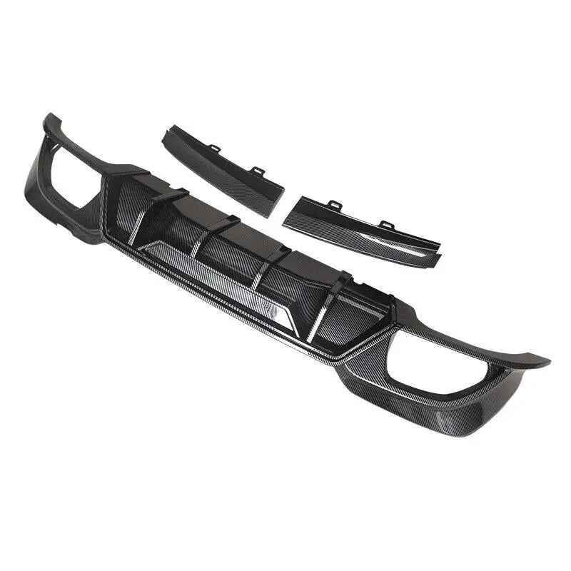 For 2019-2022 BMW 3 Series G20 G21 330i M340i Car Rear Bumper Lip Diffuser W/LED Carbon Fiber Gloss Black M Sport Accessories