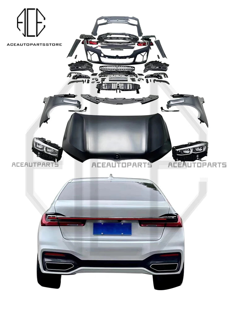 For 16-18 BMW G11 G12 730d 740i 740li 750i 750li Change to 19-21 M760li Full Body Kit Front Rear Bumper Side Skirts