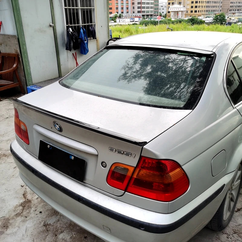 For M3 Style For 1998-2006 Year BMW 3 Series E46 ABS Black Spoiler Sedan Carbon Fiber Rear Wing Car Accessories