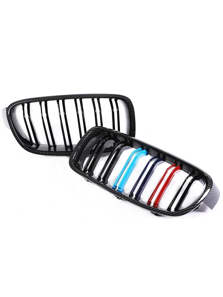 Front Refiting Racing Grille Carbon Fiber M Color Grill Kidney For BMW 3 Series F30 F31 F35 2012-2019 320i 328i 330i Accessories