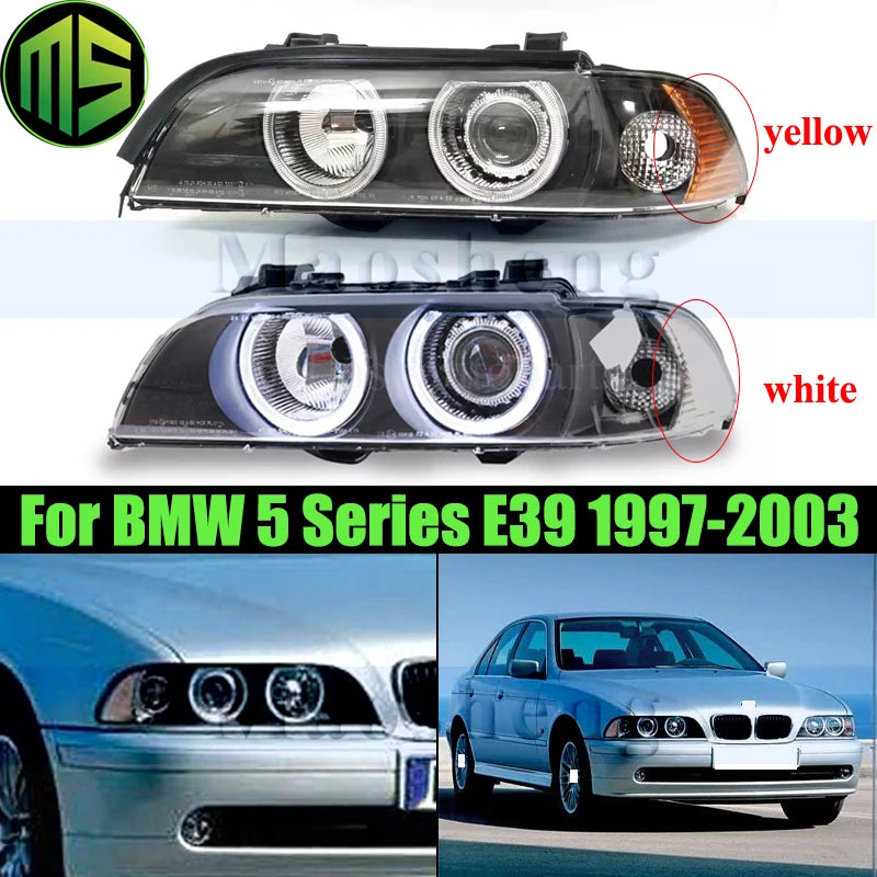 Maosheng A Pair Front Bumper Head Light Head Lamp For BMW 5 Series E39 1997-2003 Headlamp Headlight Front Turn Signal Light